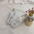 Oval-toe Tweed Sneakers