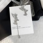 Asymmetric Butterfly Earring 1 Pair - Silver - One Size