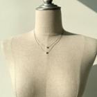 Faux-pearl Tiered Chain Necklace Silver - One Size