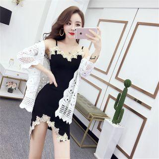 Perforated Jacket / Spaghetti Strap Dress