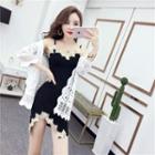 Perforated Jacket / Spaghetti Strap Dress