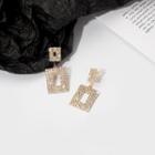 Rhinestone Rectangle Drop Earring 1 Pair - E2620 - As Shown In Figure - One Size