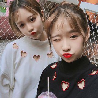 Long-sleeve Heart Cutout Top