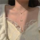 Flower Drop Necklace Gold - One Size
