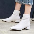 Genuine Leather Low Heel Short Boots