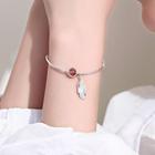 925 Sterling Silver Bead & Feather Bracelet As Shown In Figure - One Size