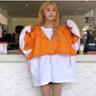 Hooded Mock Two Piece Top