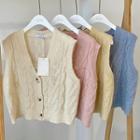 Button-up Cable-knit Sweater Vest