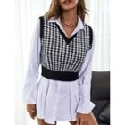 Houndstooth Cropped Vest