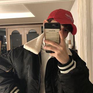 Fleece Collared Bomber Jacket