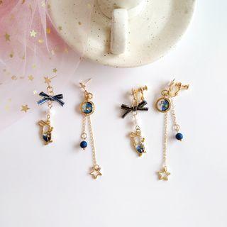 Rabbit & Star Asymmetrical Dangle Earring