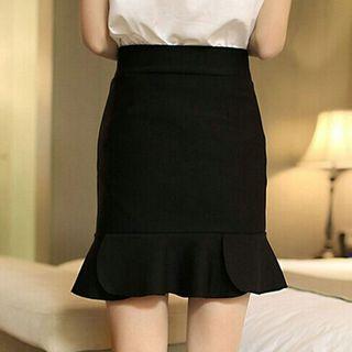 Frill Trim Mini Fitted Skirt