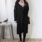 V-neck Sweater Dress Black - One Size