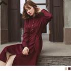 Asymmetric Hem Bow Accent A-line Dress