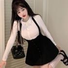 Long-sleeve T-shirt / Mini A-line Overall Dress
