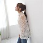 Set: Long-sleeve Lace Top + Camisole
