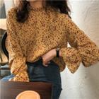Long-sleeve Floral-print Top Yellow - One Size