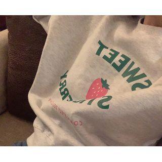 Raglan-sleeve Fleece-lined Letter Sweatshirt