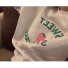Raglan-sleeve Fleece-lined Letter Sweatshirt