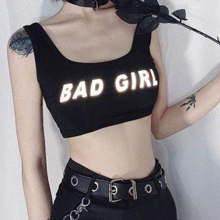 Cropped Tank Top / Pleated Skirt / Belt / Chain