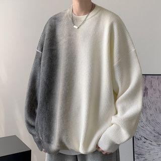 Gradient Tie-dye Round-neck Sweater