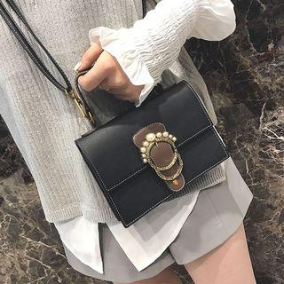 Embellished Buckle Shoulder Bag