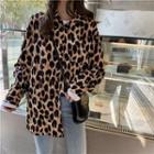 Leopard Print Long Shirt As Shown In Figure - One Size