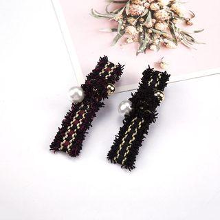 Faux Pearl Fringed Fabric Hair Clip