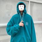 Lettering Drawcord Zip Hoodie