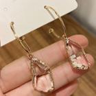 Faux Crystal Drop Sterling Silver Ear Stud 1 Pair - 14 - A193 - Gold - One Size