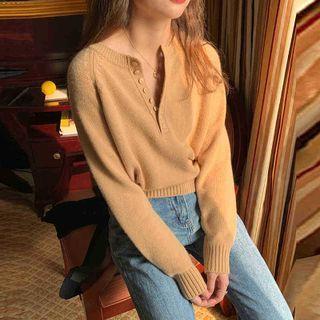 Henley Sweater Khaki - One Size