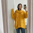 Cable-knit Sweater With Scarf