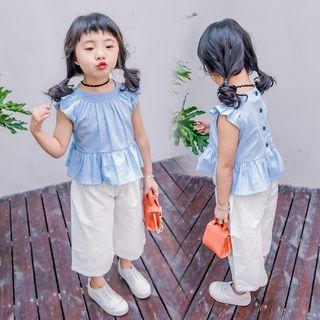 Set Of Two: Sleeveless Crewneck Tank Top + Plain Pants