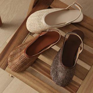 Slingback Rattan Mules