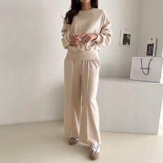 Blouson Sweatshirt & Wide Sweatpants Set
