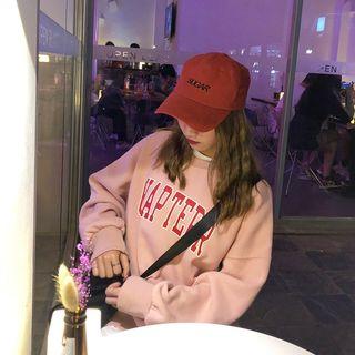 Lettering Loose-fit Sweatshirt Pink - One Size