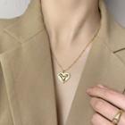 Heart Pendant Alloy Necklace Gold - One Size