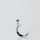 925 Sterling Silver Moon Pendant Necklace