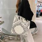 Patterned Faux Leather Shopper Bag