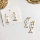 Faux Crystal Whale Tail Dangle Earring