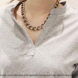 3/4-sleeve Open-placket Top