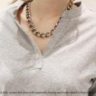 3/4-sleeve Open-placket Top