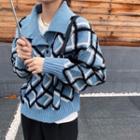 Argyle Polo-neck Sweater