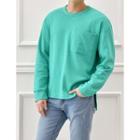 Pocket-front Button-side Sweatshirt