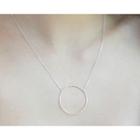 Hoop-pendant Silver Necklace