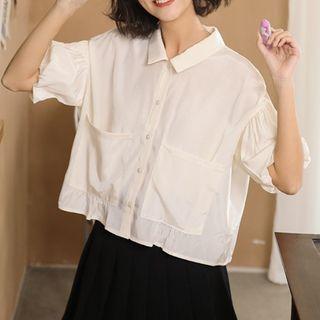 Puff-sleeve Pocket Detail Shirt