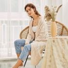 Open-front Knitted Long Cardigan