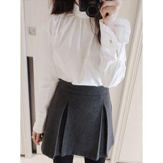 Mock-neck Button-back Top