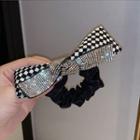 Bow Fabric Hair Tie Black & White - One Size