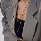 Beaded Layered Necklace Type A - Gold - One Size
